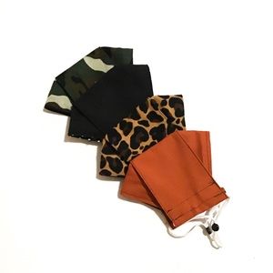 💎4-Pack 3-Layer Face Masks Combo Black/Leopard